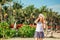 Beautiful young caucasian woman at the beach in