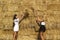 Beautiful young country girls playing