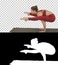 Beautiful young fit woman wearing sportswear doing handstand, variation of Firefly posture, Tittibhasana, Alpha Channel