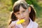 Beautiful young girl enjoying ice cream