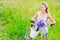 Beautiful young girl with her cruiser bike