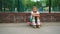 Beautiful young girl relaxing in park outdoor