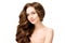 Beautiful Young Model Woman with shiny voluminous wavy long hair