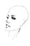 Beautiful young woman with  bald hea and expressive look. Fashion sketch. Fashion girls face. Hand-drawn fashion model. Woman face