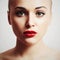 Beautiful Young Woman.Beauty Model girl.red lips make-up