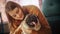 Beautiful Young Woman Cuddles Her Adorable Little Pug at Home. Girl Plays with Her Dog, Gorgeous