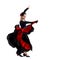 Beautiful young woman dancing flamenco