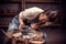 Beautiful young woman master demonstrates the process of making ceramic dishes using the old technology. Folk handicraft