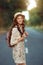 Beautiful young woman traveler portrait.