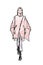 Beautiful young women in a pink coat. Hand drawn stylish woman portrait. Fashion lady. Winter outfit. Sketch. Fashion model posing