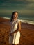 Beautiful young women on portuguese beach