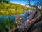 Beautiful Zatorek Lake on Wolin Island, Poland