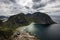 The beautifull beaches of Kvalvika and Vestervika in lofoten islands, shot from Mt Ryten in Flakstad island