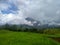 beautifull cloud sky with paddi farm of cikuray mountain