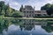 Beautifull country house with a reflection in the pond of the park  Rozendael castle