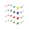 beautifull flagged stars logo vector icon concept illustration