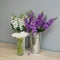 Beautifull Floral Background. Mathiola White Purple Flowers Spring, Easter or Gardening Concept. Flowers in the Warmth.