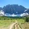 Beautifull Green Forest , Lake view and snow Mountain view of Rockwall Trail