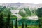 Beautifull Green Mountain and Green Lake view of Mount Assiniboine