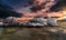 Beautifull landscape with floating icebergs in Fjallsarlon glacier lagoon at sunset -Iceberg in Iceland