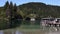 Beautifull landscape in Plitvice national park made from the moving boat