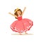 Beautifull little girl princess in a coral red ball dress and golden tiara, fairytale costume for party or holiday