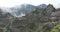 Beautifull Madeira island epic mountains and cliffs nature low hanging clouds. Pico do arieiro panorama hiking route