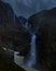 A Beautifull Night waterfall view of Kootenay National park