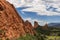 Beautifull red sandstone rock formation in Roxborough State Park in Colorado, near Denver