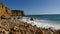 Beautifull rugged cliffs on the atlantic shore in algarve portugal