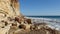 Beautifull rugged cliffs on the atlantic shore in algarve portugal