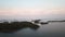 Beautifull sunset in archipelago by drones poin of view the gulf of Finland