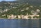 The beautifull town of Varenna on the shore of lake Como, seen from the ferry