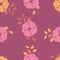 Beautifull tropical flowers and leaves seamless pattern design