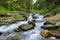 Beautifull waterfalls in upstream of Sambata river in Fagaras mo