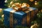 a beautifully adorned Christmas box generated by Ai