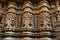 Beautifully carved idols, Jain Temple, situated in the fort complex, Jaisalmer, Rajasthan, India