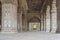 Beautifully carved pillars in Red Fort in New Delhi, India. It was built in 1639