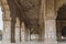 Beautifully carved pillars in Red Fort in New Delhi, India. It was built in 1639