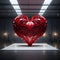 Beautifully crafted heart in a well-lit studio settin