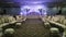 Beautifully decorated banquet hall for wedding reception
