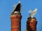 beautifully decorated brick chimneys