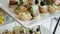 Beautifully decorated buffet table Canapes