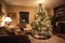 a beautifully decorated christmas tree inside a warm and cozy living room