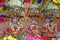 Beautifully decorated Hindu God Jagannath, Balaram and Goddess Subhadra idol during the Rath Yatra Festival