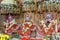 Beautifully decorated Hindu God Jagannath, Balaram and Goddess Subhadra idol during the Rath Yatra Festival