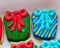 Beautifully decorated homemade Christmas cookies made to look like Christmas presents