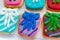 Beautifully decorated homemade Christmas cookies made to look like Christmas presents