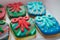 Beautifully decorated homemade Christmas cookies made to look like Christmas presents