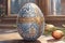 a beautifully dyed, coloured, stamped, and decorated Easter eggs